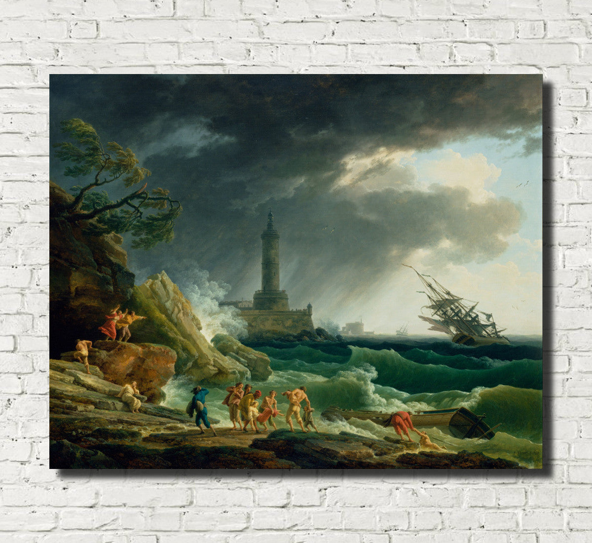 Claude Joseph Vernet, Fine Art Print : Mediterranean Coast, Storm