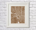 Columbus City Street Map Print Feature Wall Art Poster