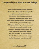 Composed Upon Westminster Bridge, Poem by William Wordsworth, Typography Print