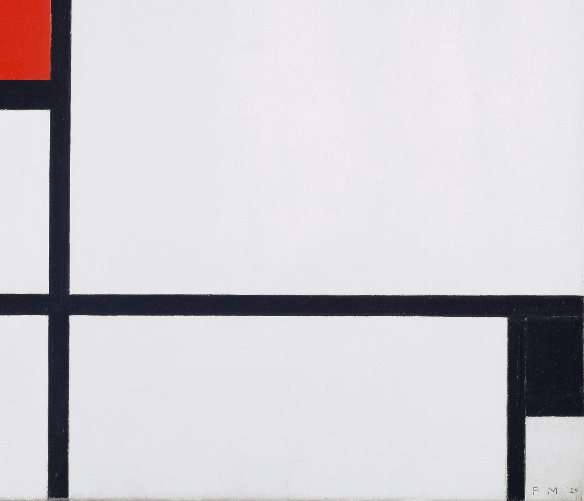 Composition No. I, with Red and Black, Piet Mondrian Abstract Fine Art Print