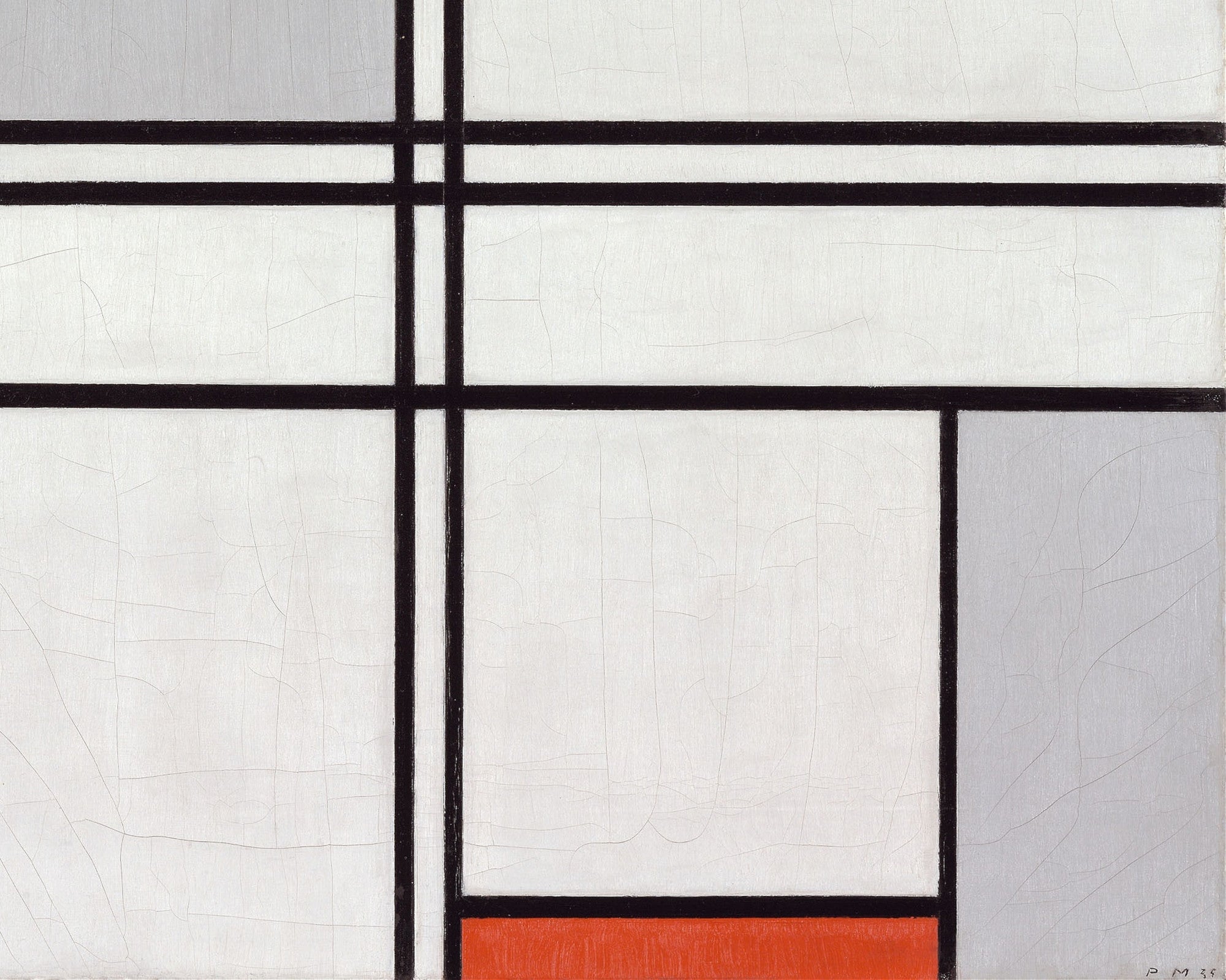 Composition (No. 1) Gray-Red, Piet Mondrian Abstract Fine Art Print