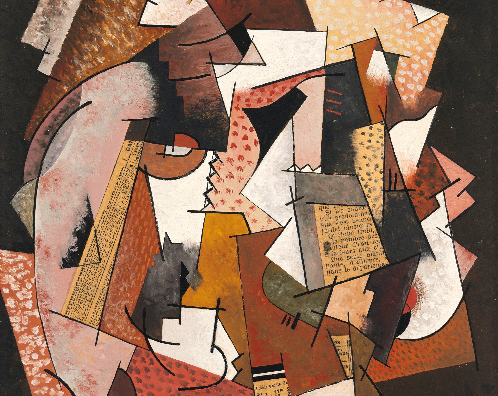 Georges Valmier Abstract Fine Art Print, Composition au papier journal