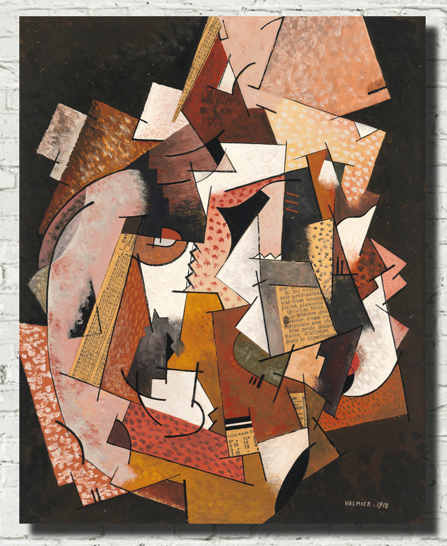 Georges Valmier Abstract Fine Art Print, Composition au papier journal