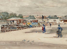 Frederic Anatole Houbron Fine Art Print, Construction work on the Alexandre III bridge, Queen's Court, seen from the Quai d'Orsay