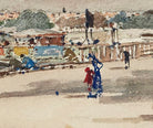 Frederic Anatole Houbron Fine Art Print, Construction work on the Alexandre III bridge, Queen's Court, seen from the Quai d'Orsay