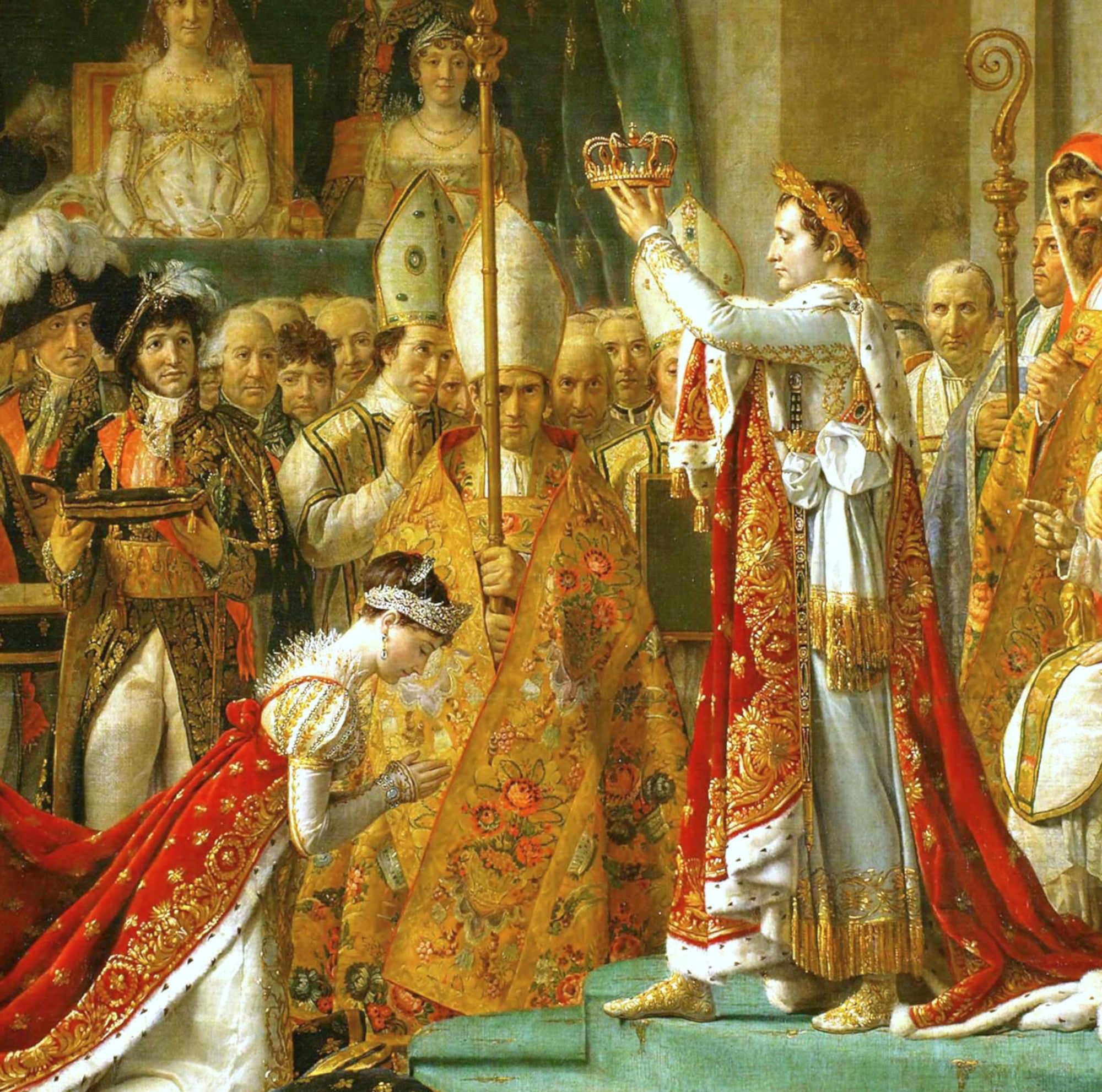 Jacques-Louis David Fine Art Print : Coronation of Emperor Napoleon I and Coronation of the Empress Josephine in Notre-Dame de Paris, December 2, 1804