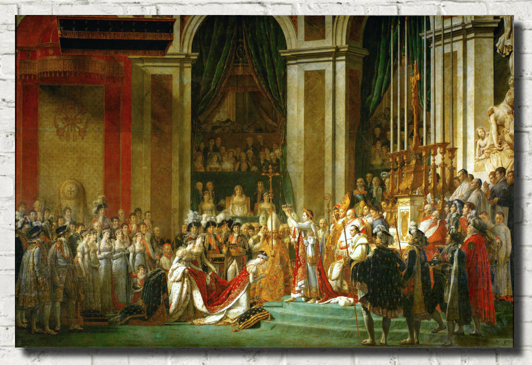Jacques-Louis David Fine Art Print : Coronation of Emperor Napoleon I and Coronation of the Empress Josephine in Notre-Dame de Paris, December 2, 1804