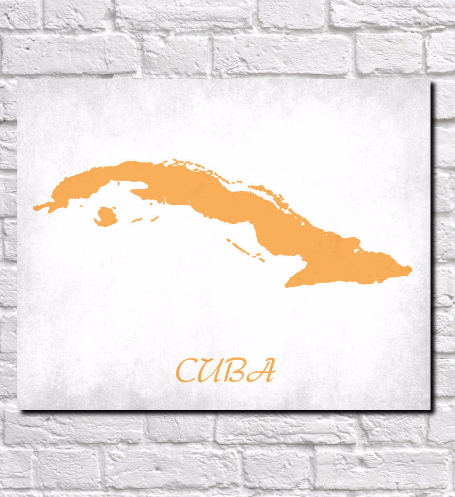 Cuba Map Print Outline Wall Map of Cuba