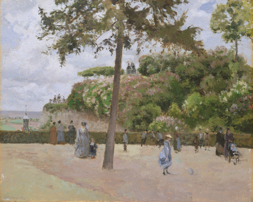 Camille Pissarro Fine Art Print The Public Gardens at Pontoise Impressionist Painting