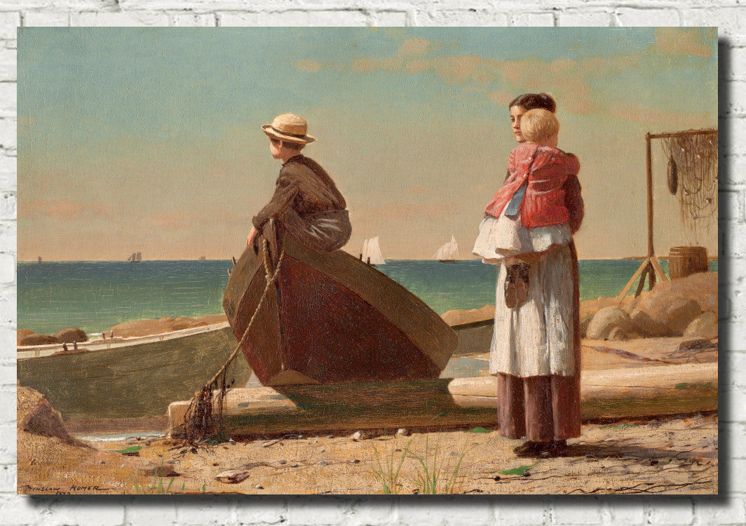 Winslow Homer Fine Art Print :  Dads Coming