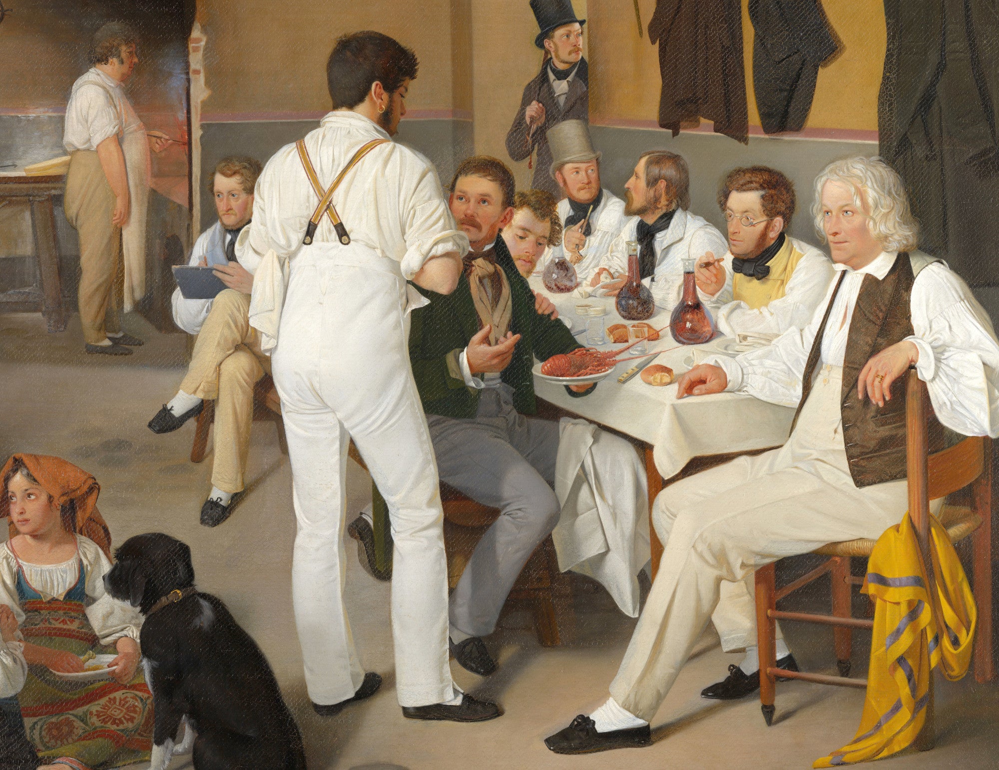 Ditlev Blunck Fine Art Print : Danish artists at the Osteria La Gensola in Rome