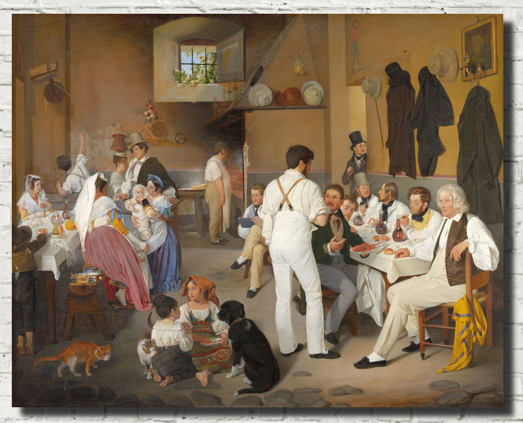 Ditlev Blunck Fine Art Print : Danish artists at the Osteria La Gensola in Rome