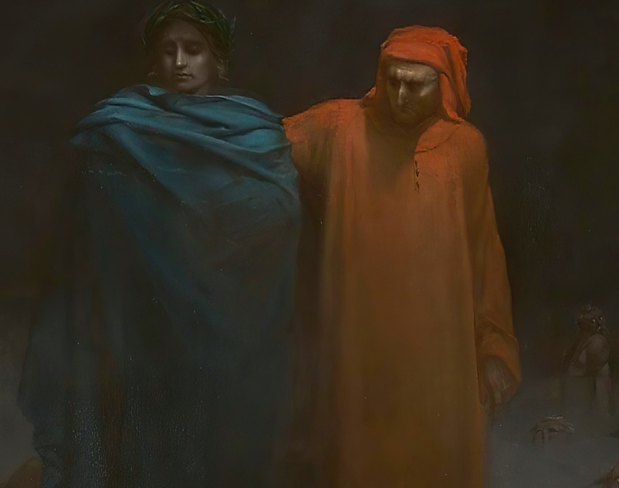 Gustave Dore Fine Art Print : Dante and Virgil in the Ninth Circle of Hell