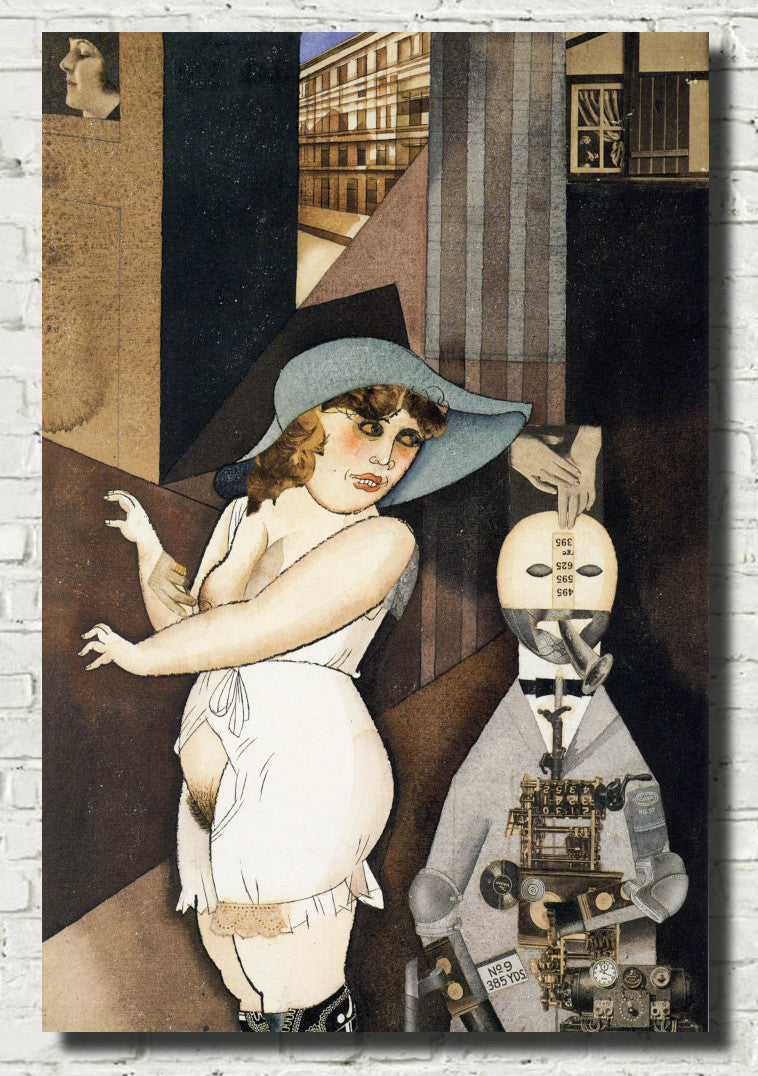 George Grosz Fine Art Print, Daum marries her pedantic automaton