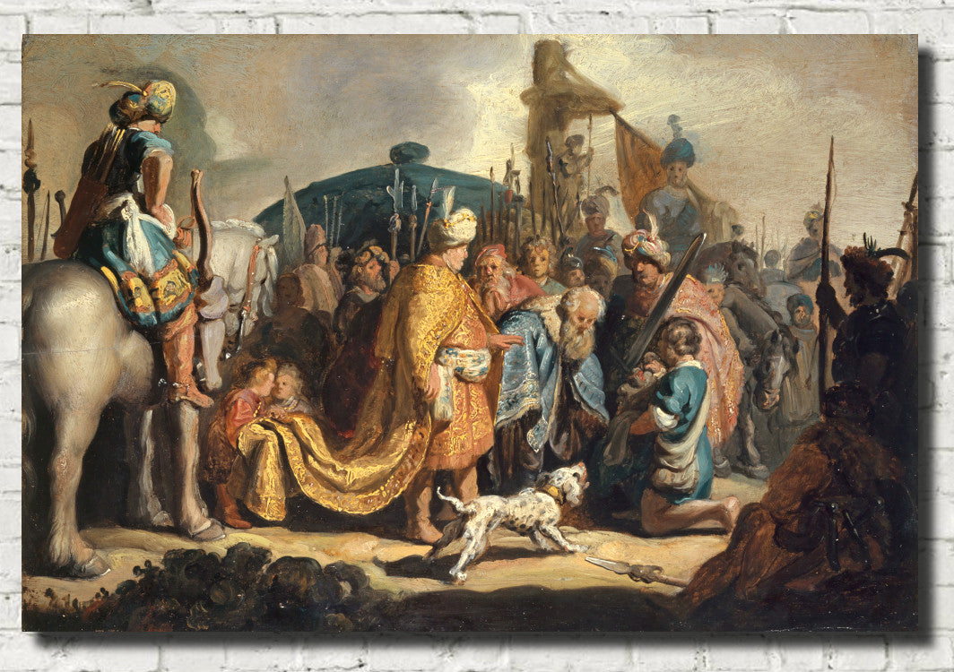 Rembrandt Fine Art Print, David Hands Goliath's Head to the King