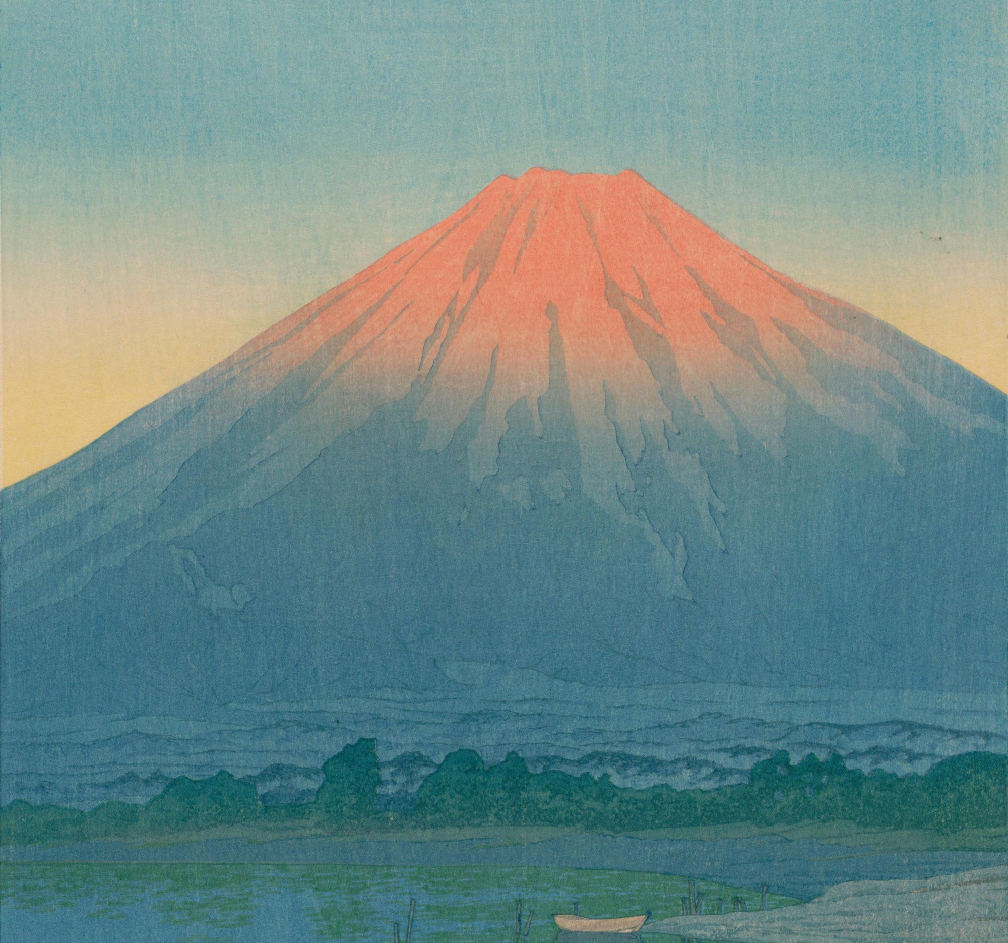 Daybreak over Lake Yamanaka, Hasui Kawase, Japanese Art Print