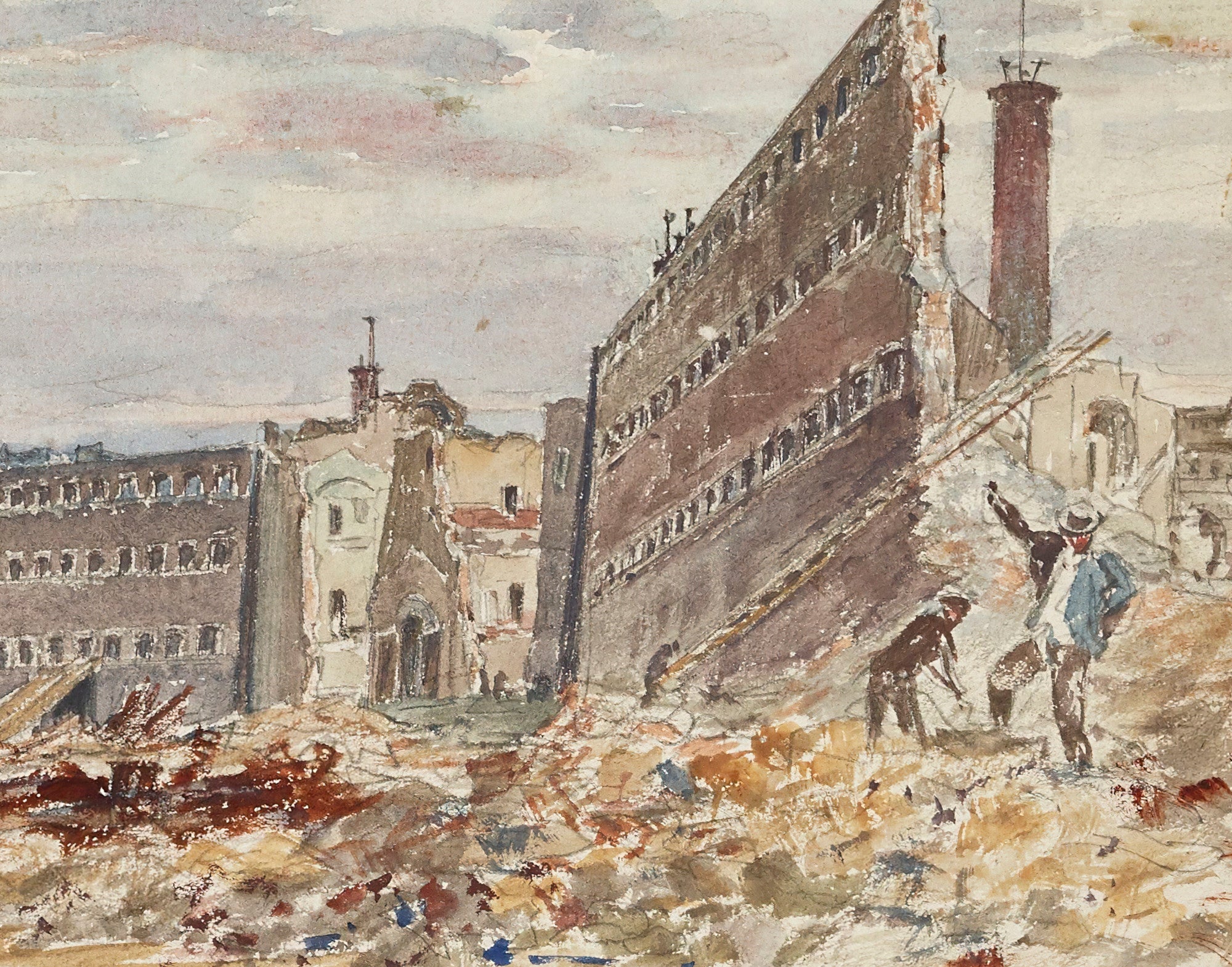 Frederic Anatole Houbron Fine Art Print, Demolition of Mazas prison