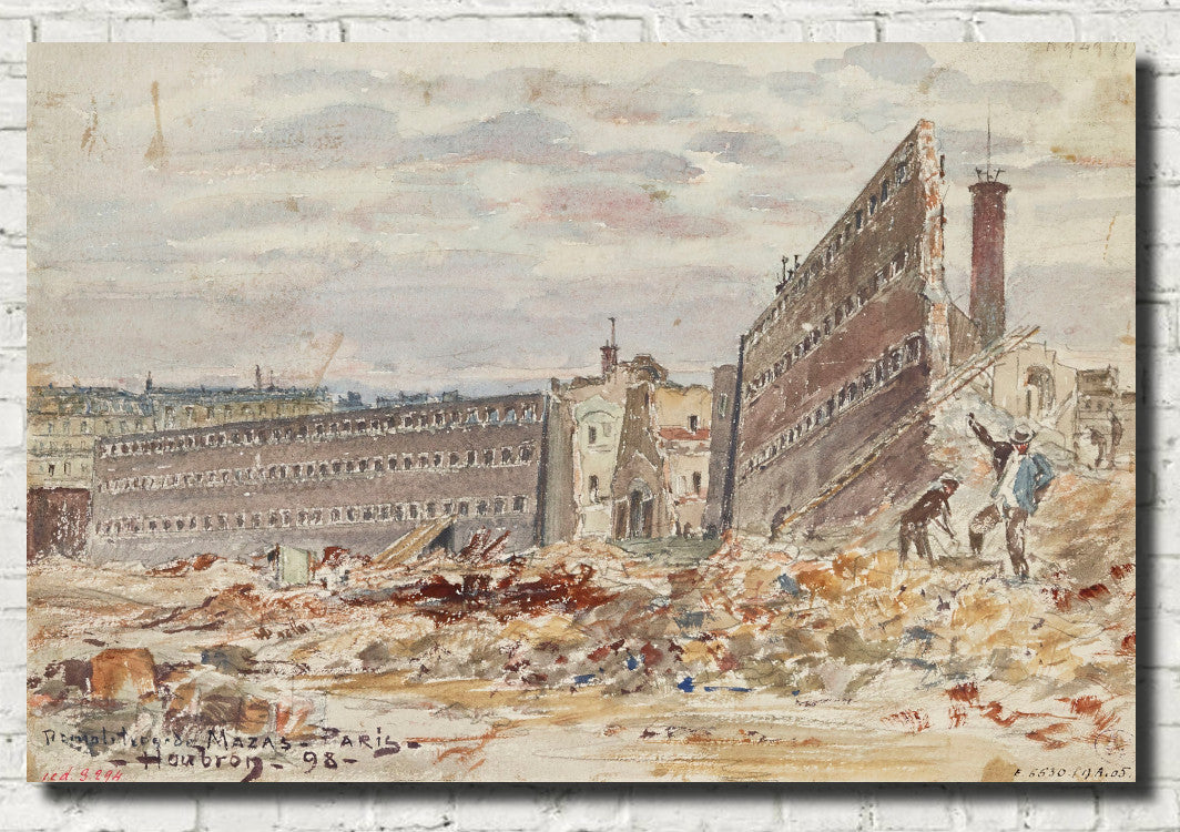Frederic Anatole Houbron Fine Art Print, Demolition of Mazas prison