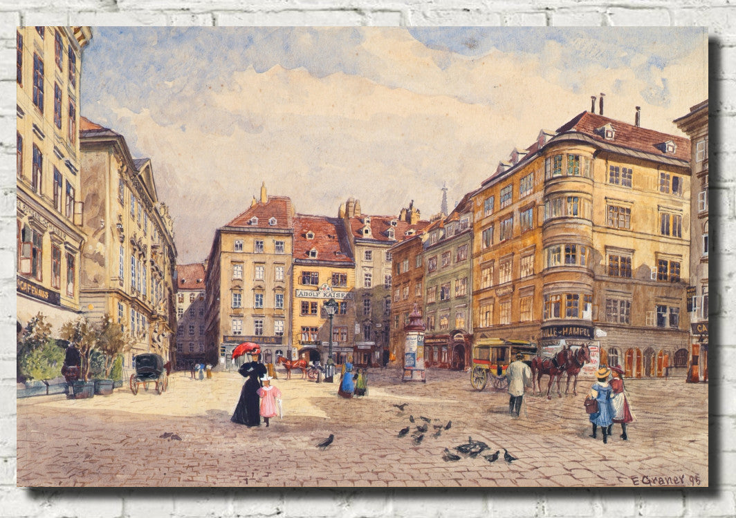 Der Judenplatz , Vienna, Ernst Graner Fine Art Print