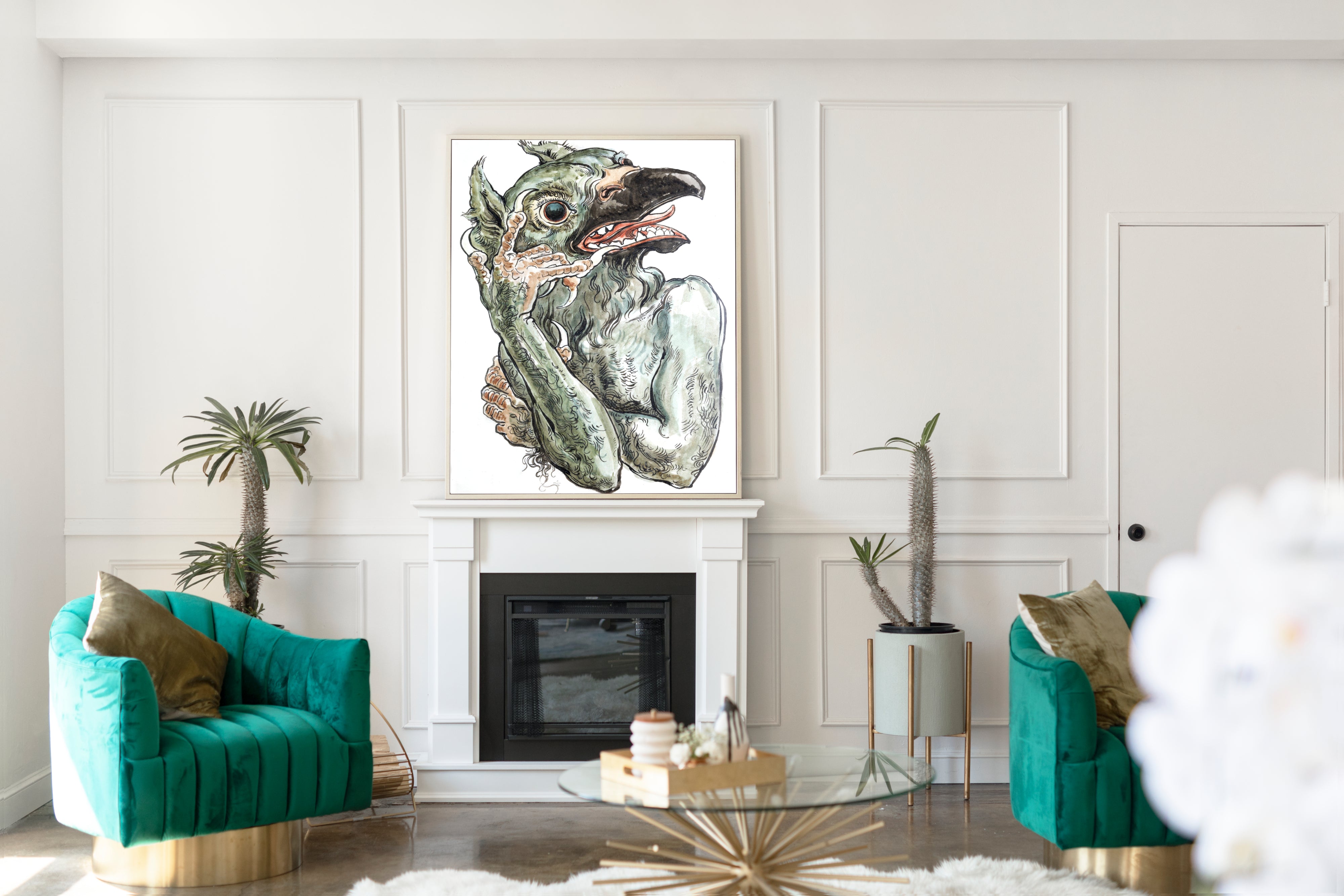 Devil with a bird’s head, Jan Matejko Fine Art Print