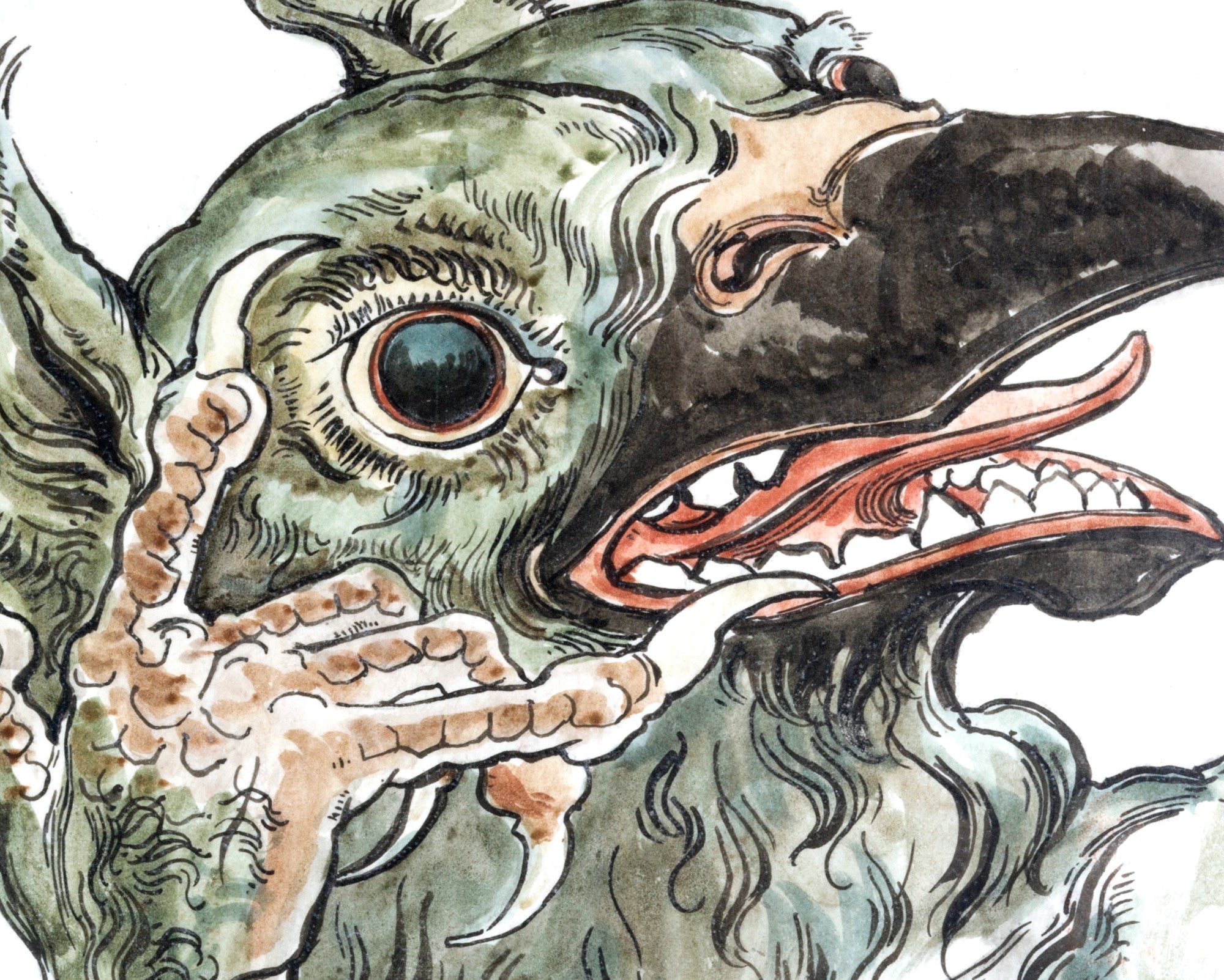 Devil with a bird’s head, Jan Matejko Fine Art Print