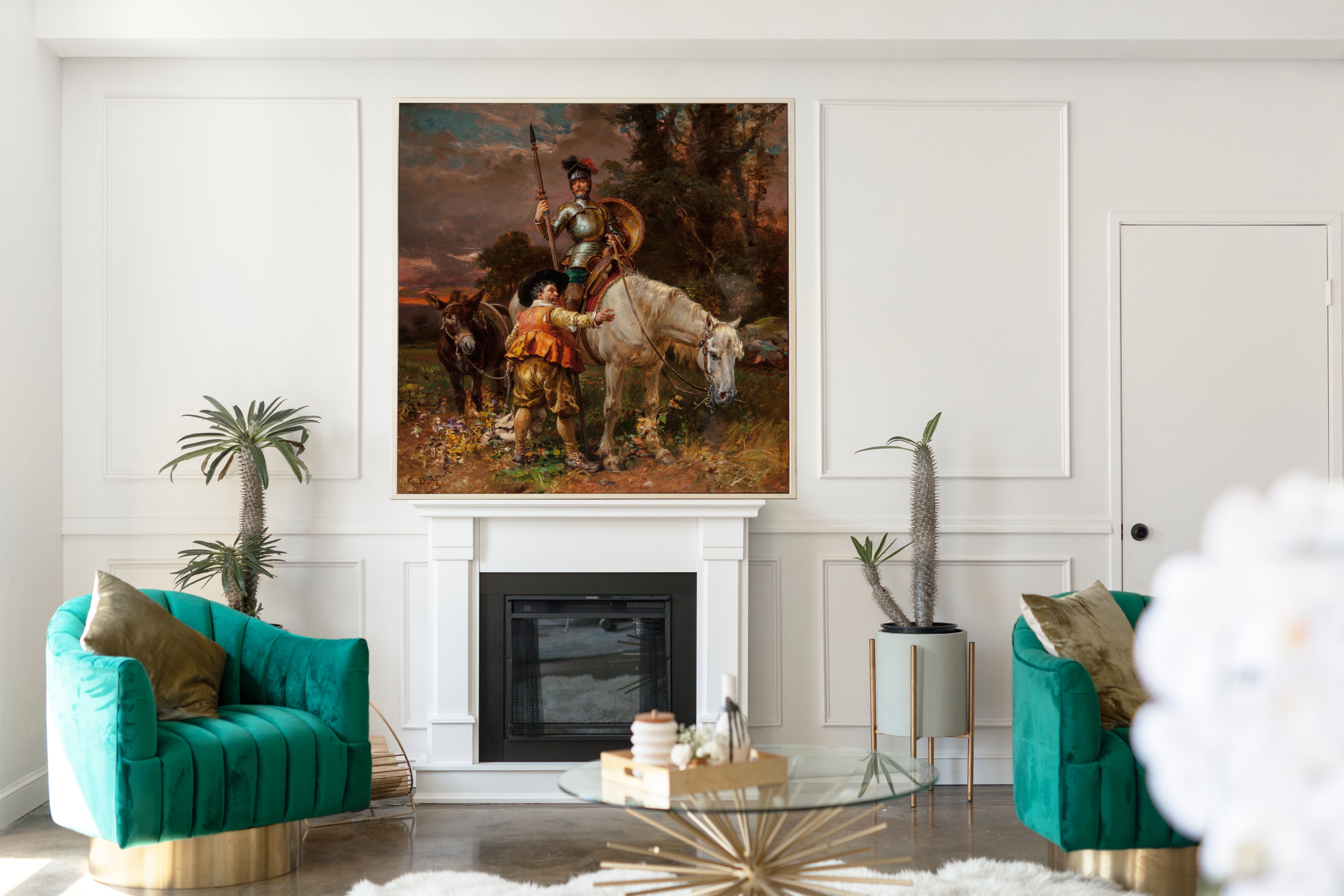 Don Quixote and Sancho Panza, Cesare Agostino Detti Fine Art Print