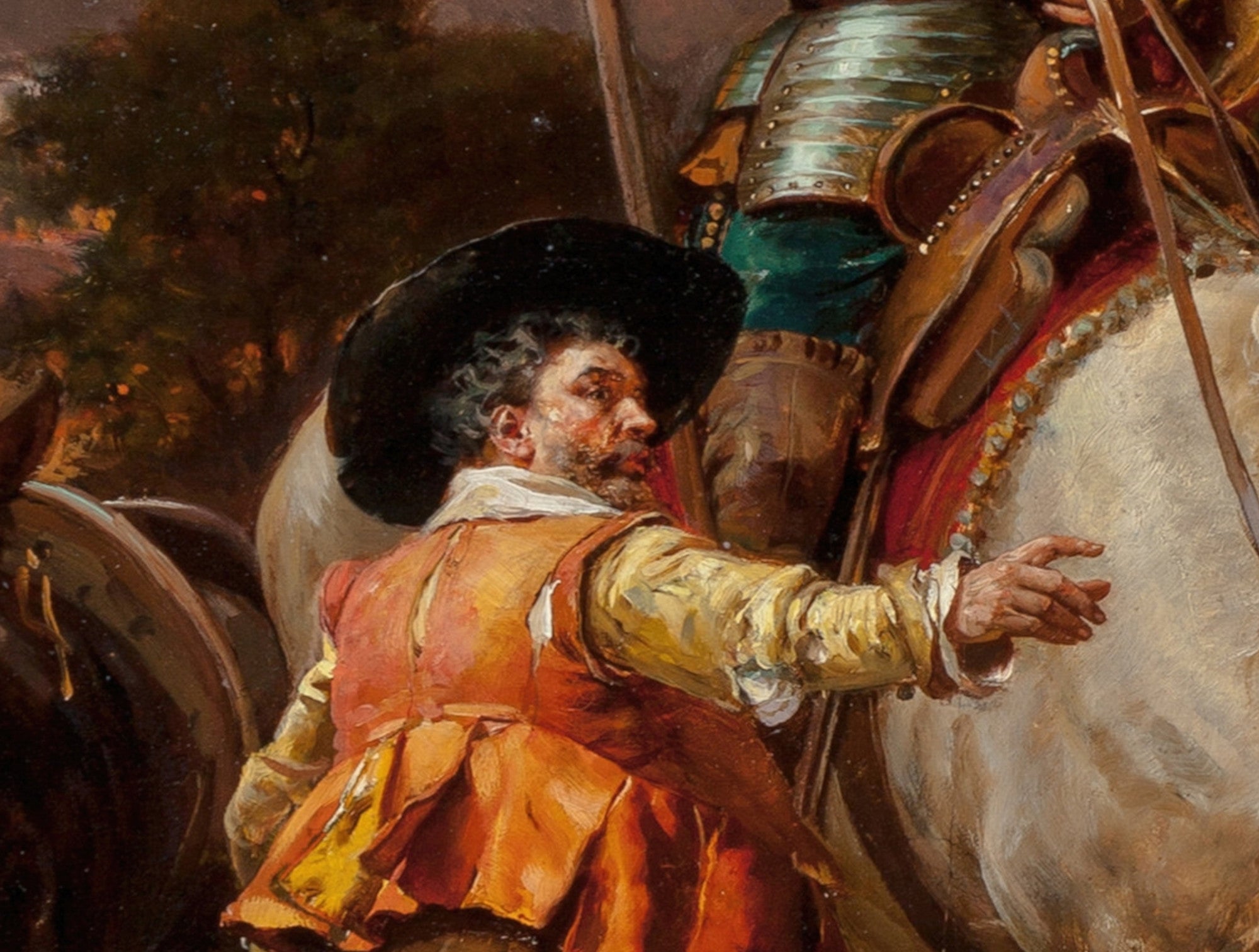 Don Quixote and Sancho Panza, Cesare Agostino Detti Fine Art Print