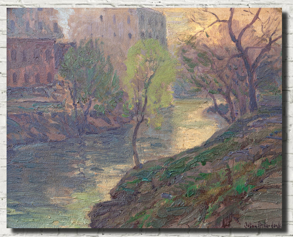 Julian Onderdonk Fine Art Print, Early Morning on the San Antonio River at Mill Bridge