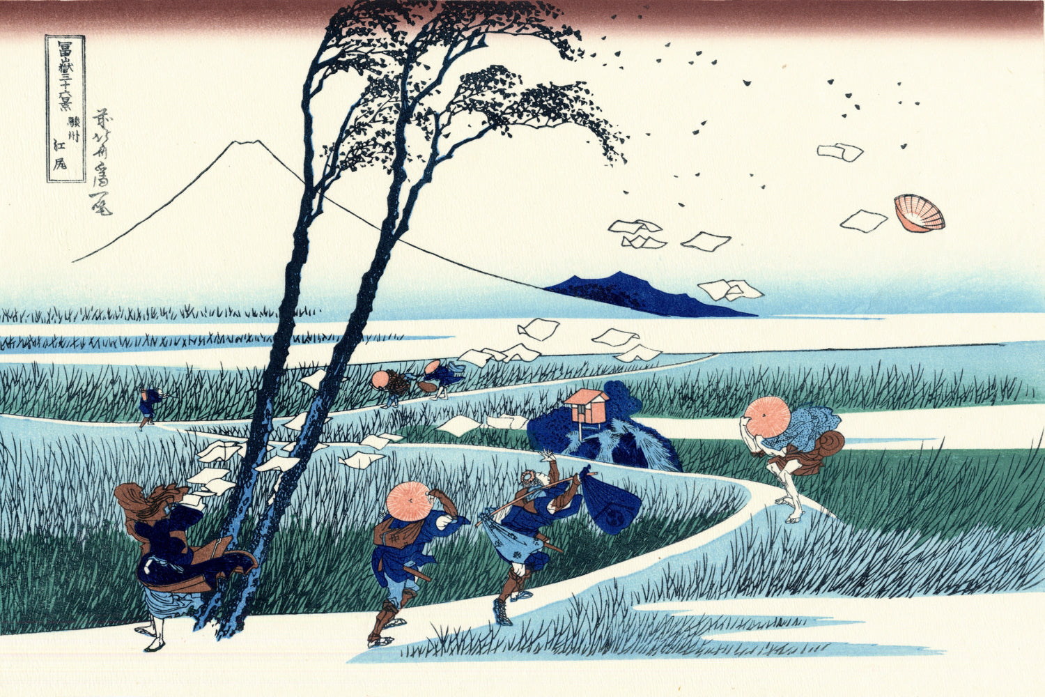 36 Views of Mount Fuji, Ejiri in Suruga Province, Katsushika Hokusai, Japanese Print
