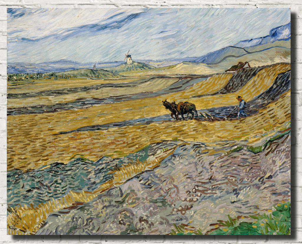 Enclosed Field with Ploughman, Vincent Van Gogh Fine Art Print