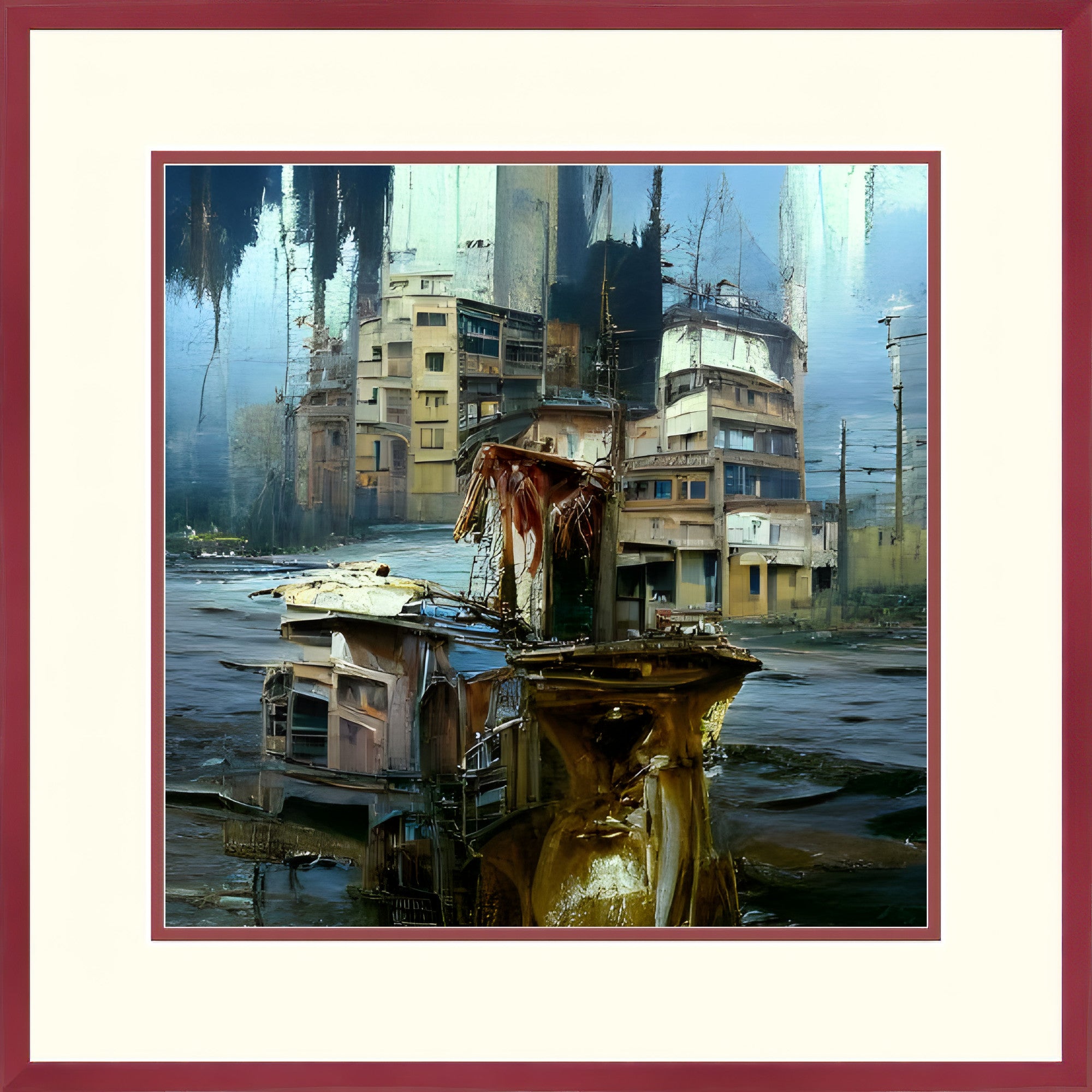End of the Block, Framed Urban Abstract Fine Art Print