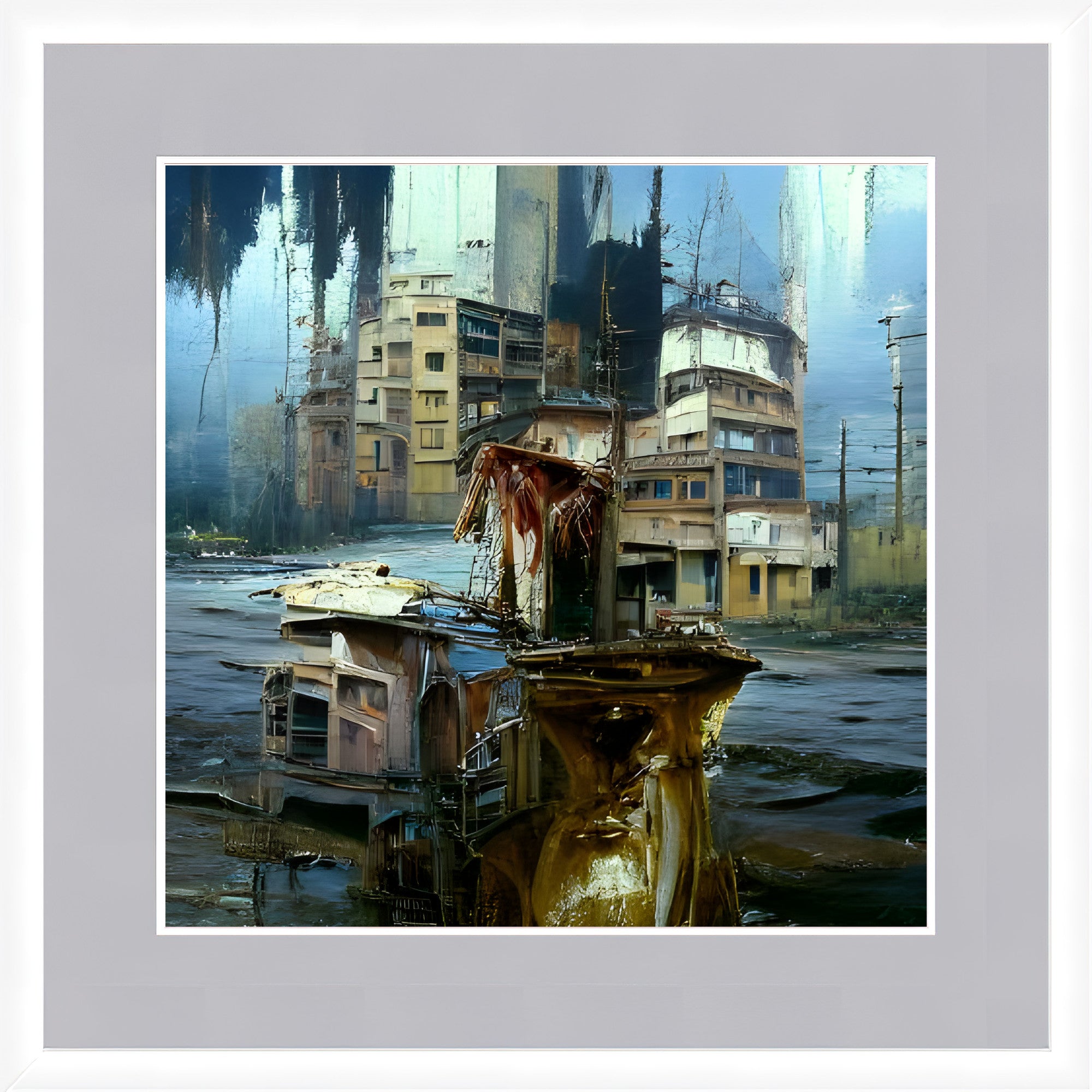 End of the Block, Framed Urban Abstract Fine Art Print