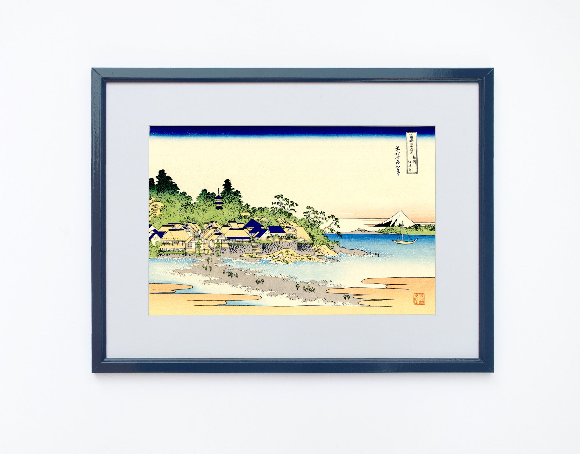 36 Views of Mount Fuji, Enoshimo, Katsushika Hokusai, Japanese Print