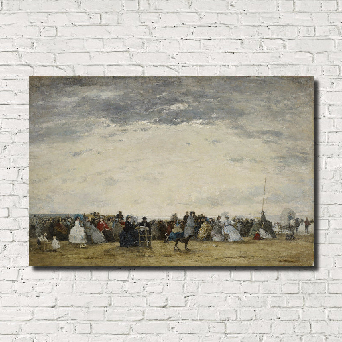 Eugène Boudin Fine Art Print : Vacationers, Trouville Beach