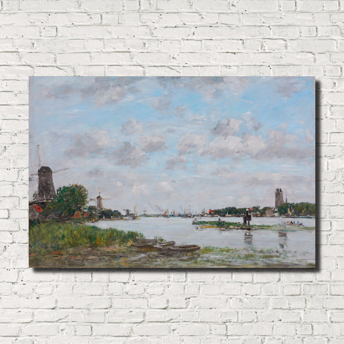 Eugène Boudin Fine Art Print : River Meuse, Dordrecht