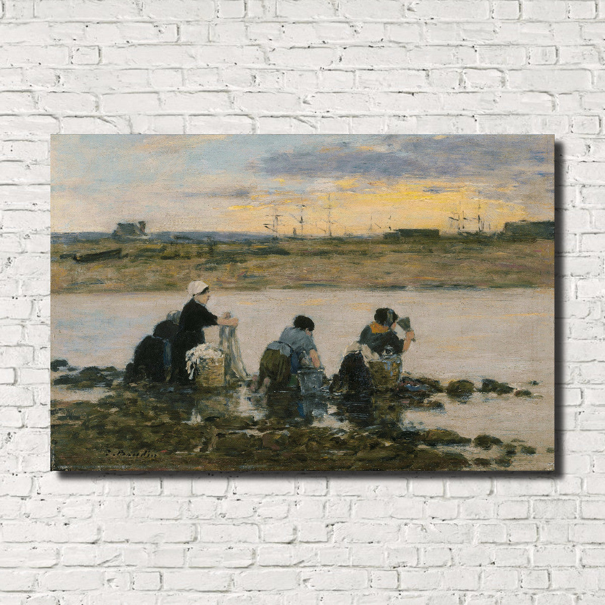 Eugène Boudin Fine Art Print : Washer Women