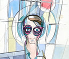 Euphoria, Self portrait, Karl Wiener Abstract Print