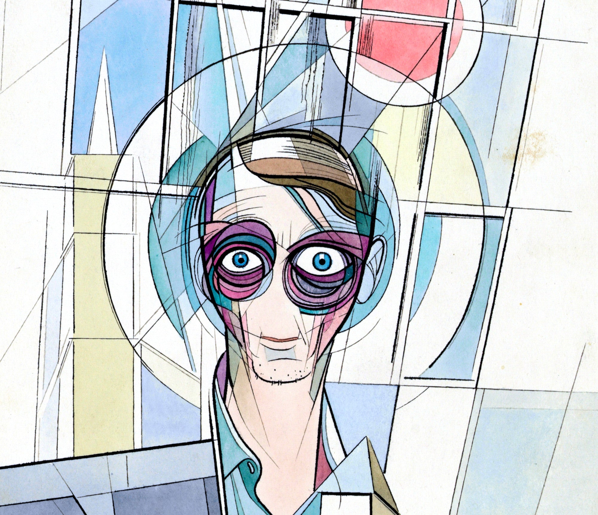 Euphoria, Self portrait, Karl Wiener Abstract Print
