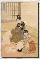 Suzuki Harunobu, Japanese Shunga Art Print : Evening Snow on the Heater