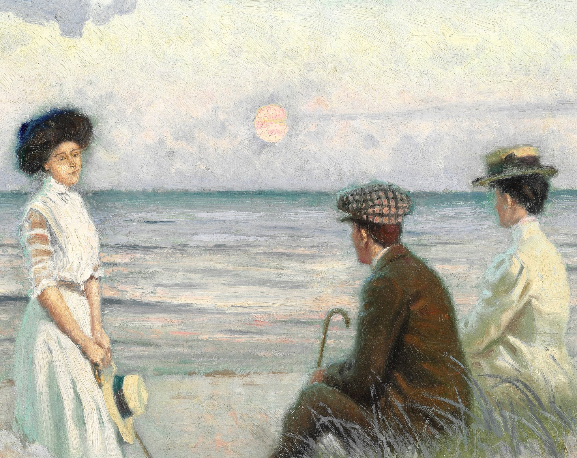 Paul Gustav Fischer Fine Art Print, Evening atmosphere at Falsterbo beach