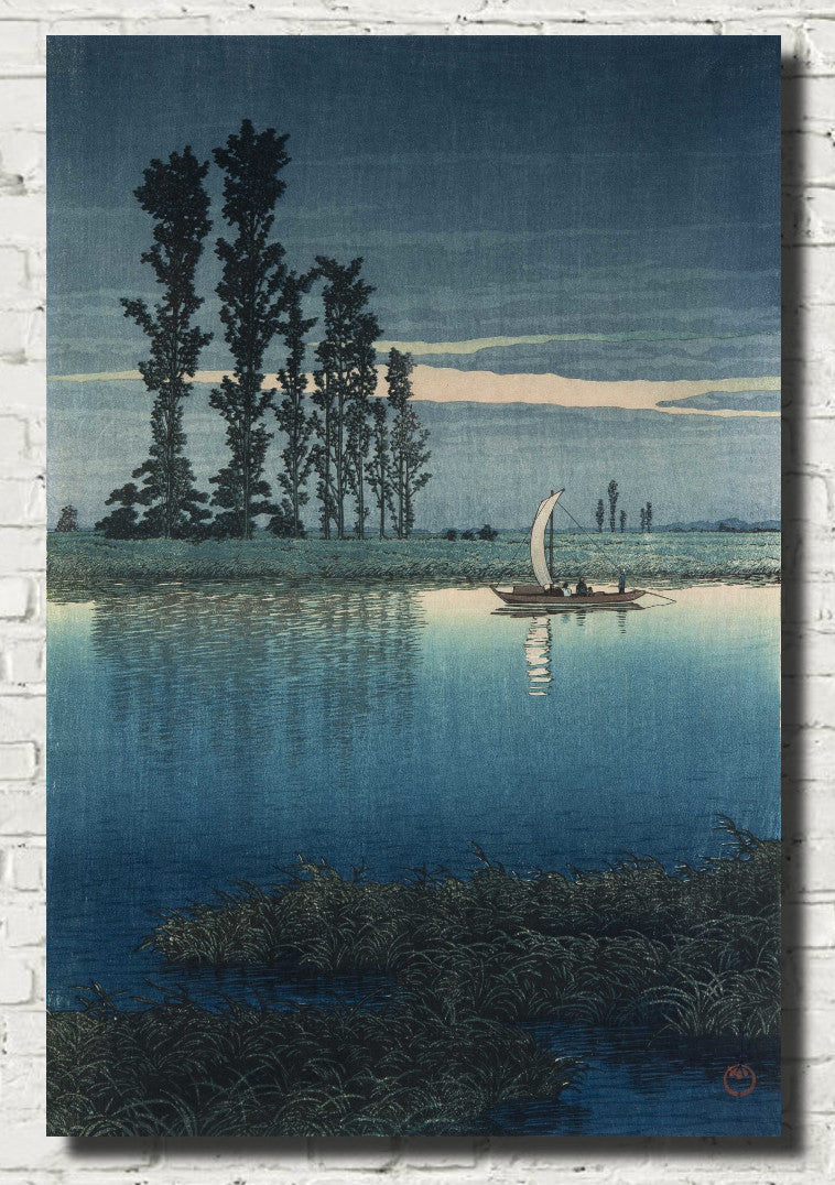 Evening of Ushibori, Hasui Kawase, Japanese Art Print