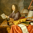 Evert Collier Fine Art Print, Self Portrait with Vanitas Still Life