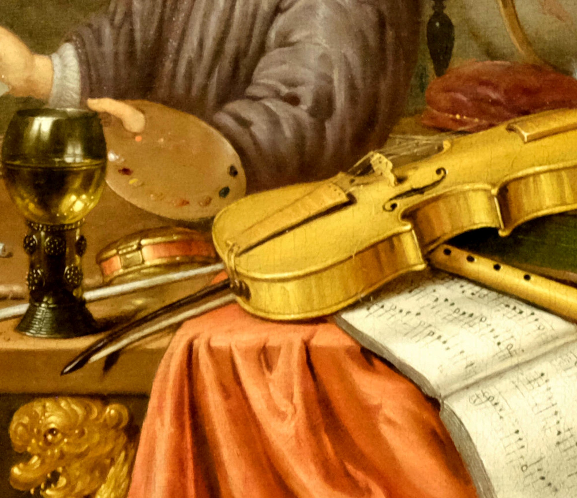 Evert Collier Fine Art Print, Self Portrait with Vanitas Still Life