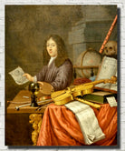 Evert Collier Fine Art Print, Self Portrait with Vanitas Still Life