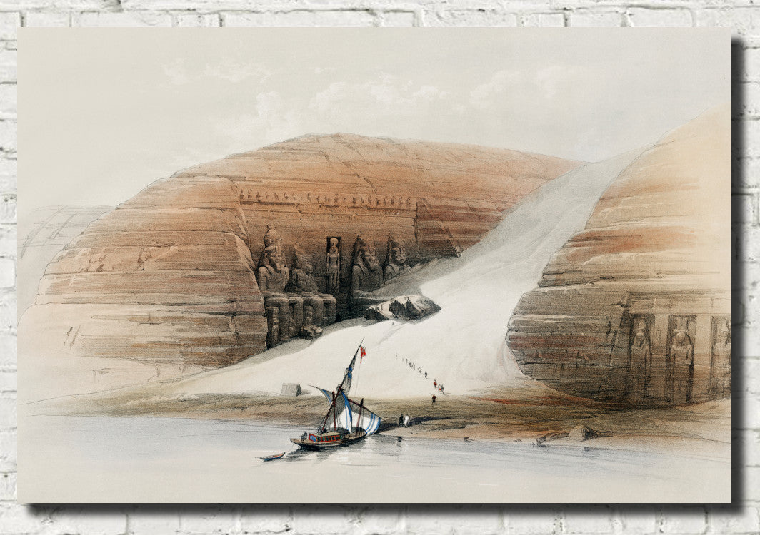 Excavated temples of Abu Simbel, Nubia, David Roberts Fine Art Print