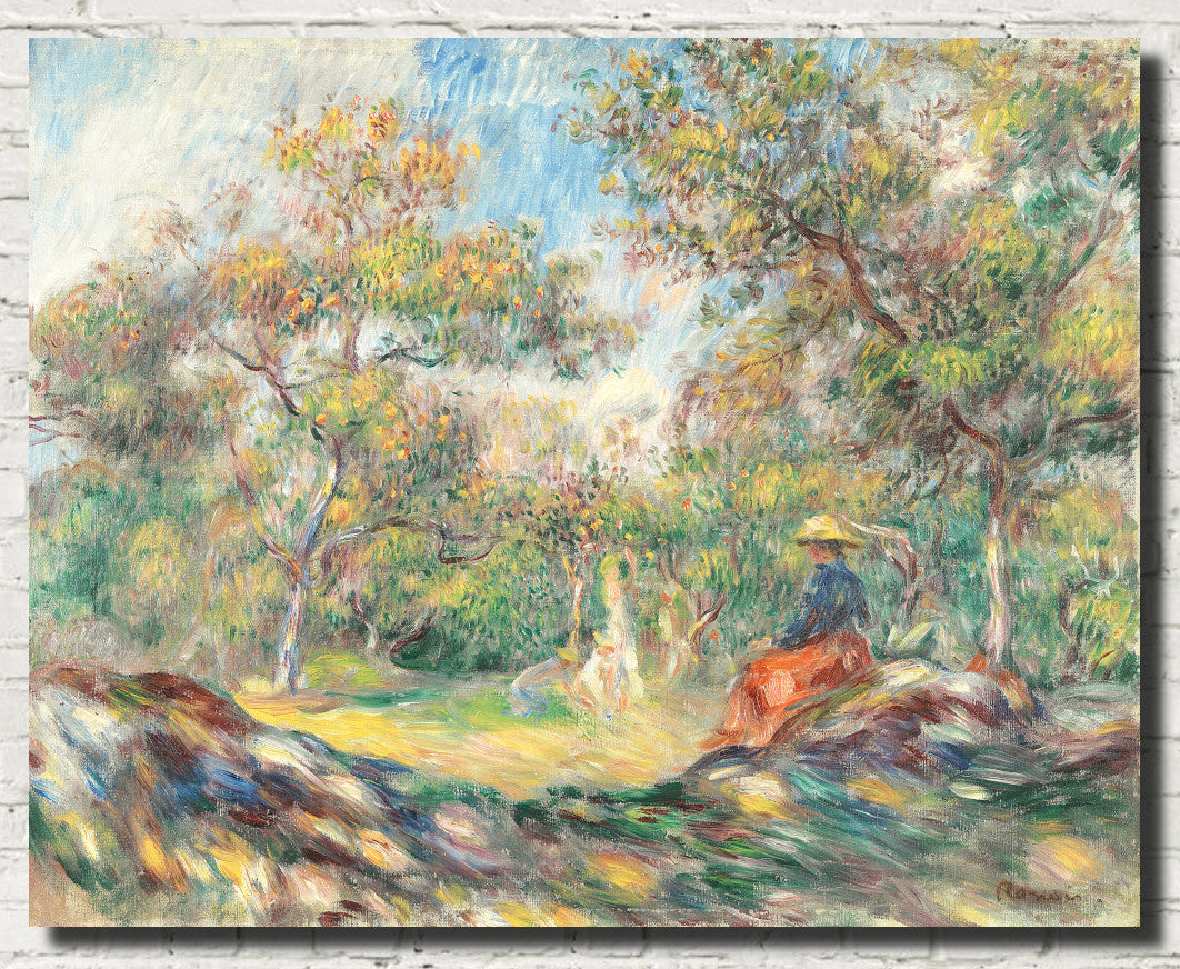 Renoir, Impressionist Fine Art Print, Woman in a Landscape