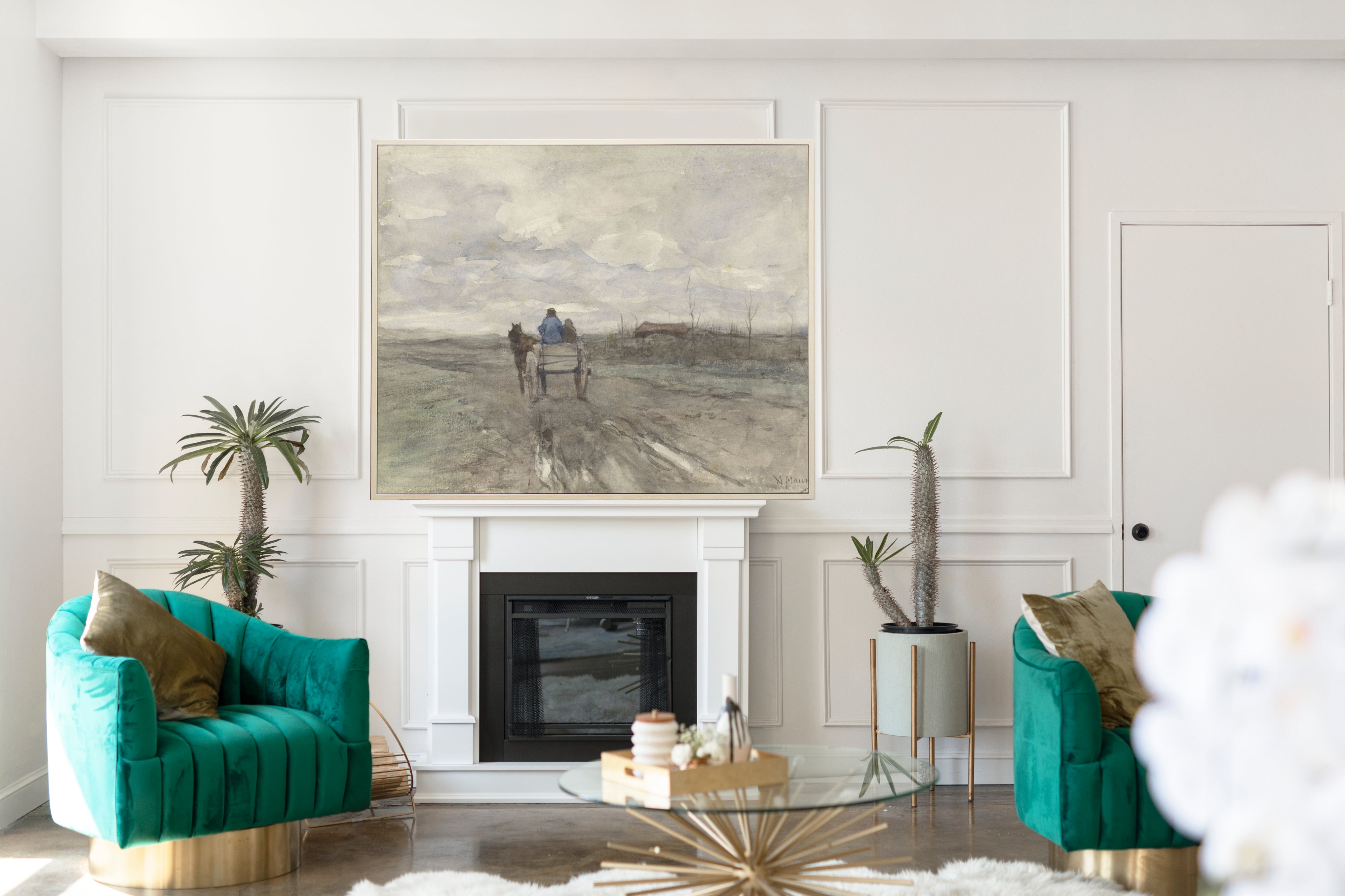 Farmer's cart on a country road, Anton Mauve Fine Art Print