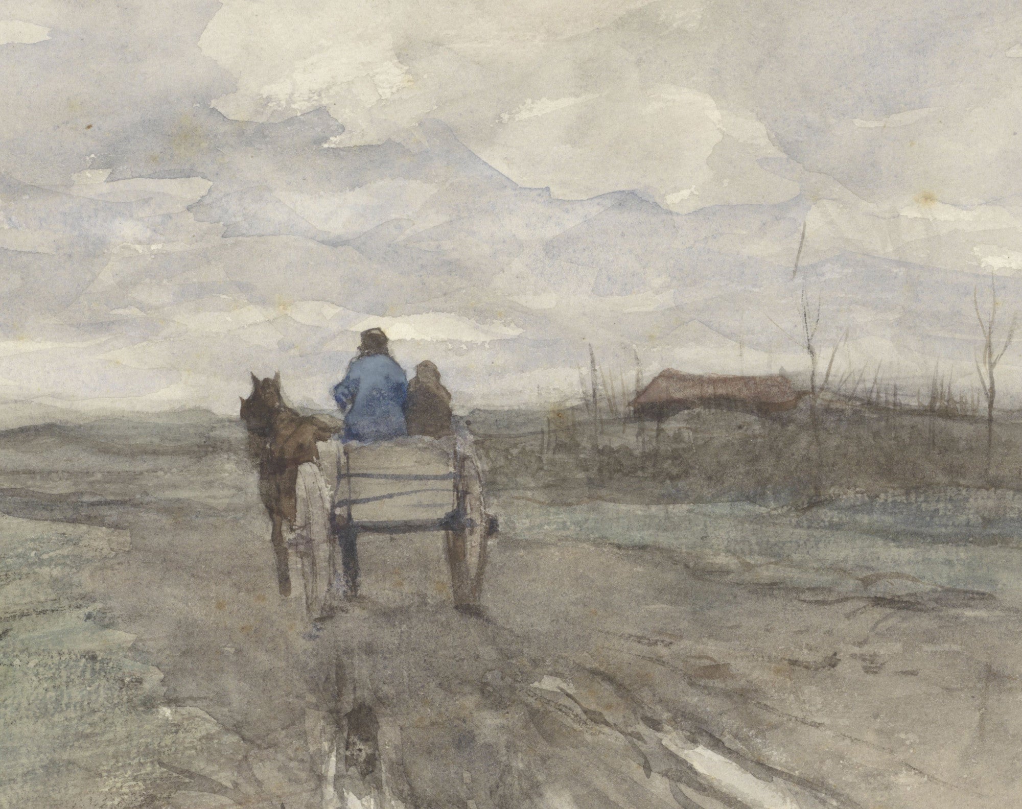 Farmer's cart on a country road, Anton Mauve Fine Art Print