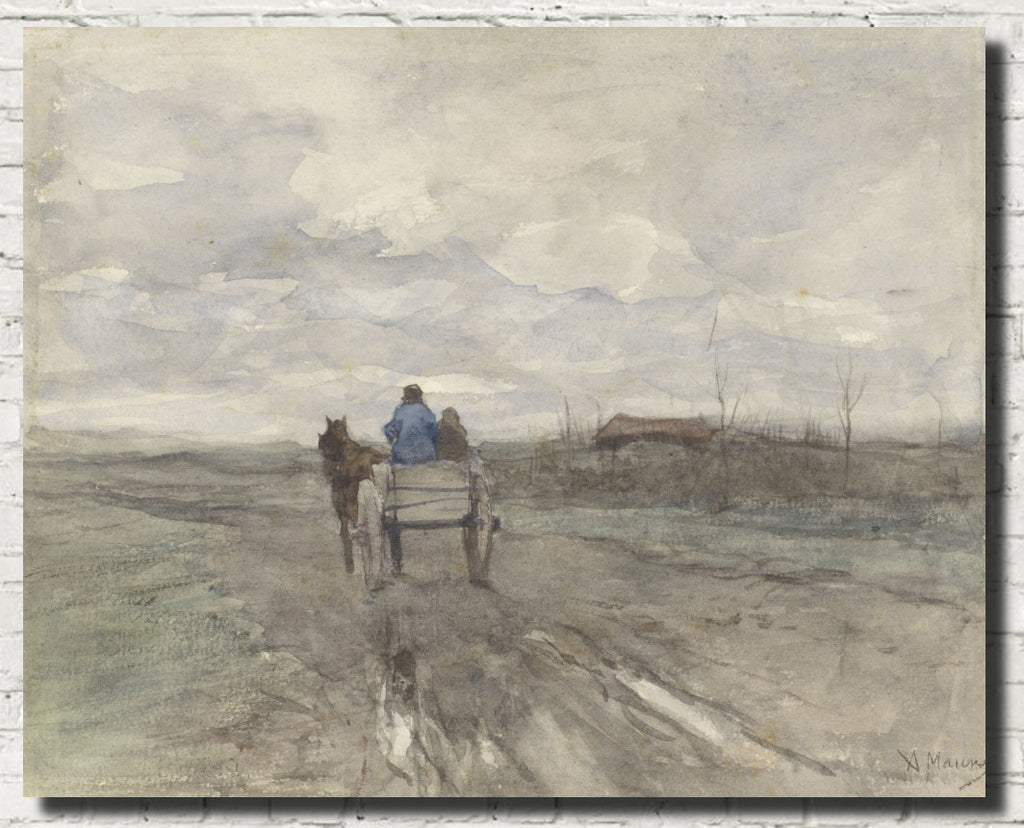 Farmer's cart on a country road, Anton Mauve Fine Art Print