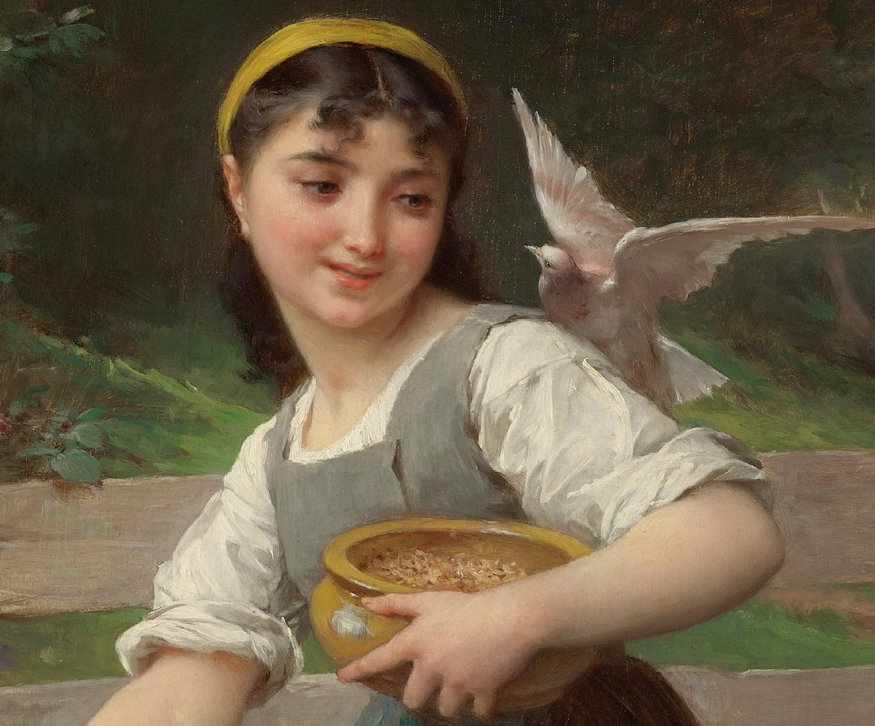 Émile Munier Fine Art Print, Feeding the Doves